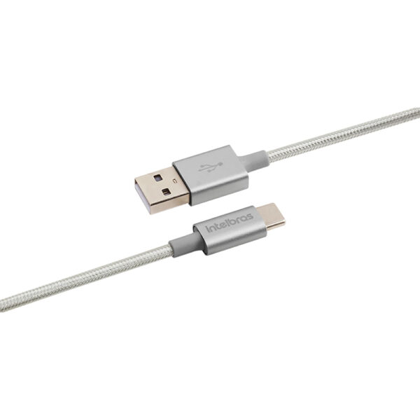 Cabo USB - USB-C 1,5m nylon branco Intelbras EUAC 15NB