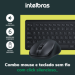 Kit Teclado e Mouse Intelbras CSI50 Sem Fio Preto