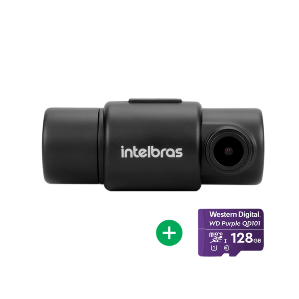 Kit Câmera veicular Duo Intelbras DC 3201 2K+ + Cartão Micro SD 128GB