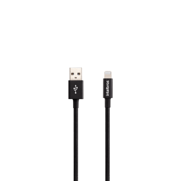 Cabo USB - Lightning 1,5m Nylon Preto Intelbras EUAL 15NP