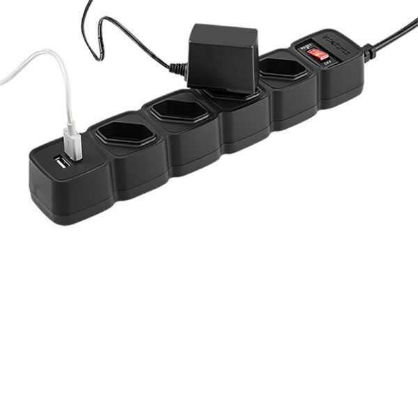 Protetor Eletrônico c/ 4 Tomadas e 2 USB Intelbras EPE 204 USB PT +