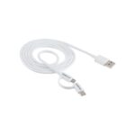 Cabo USB para Micro USB e USB-C 1,2m PVC branco Intelbras EUABC 12PB