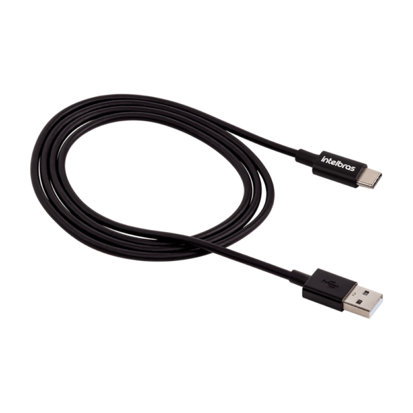 Cabo USB - USB-C 1,2m PVC Preto Intelbras EUAC 12PP