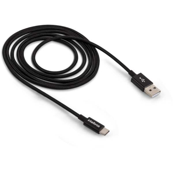 Cabo USB - USB-C 1,5m Nylon Preto Intelbras EUAC 15NP