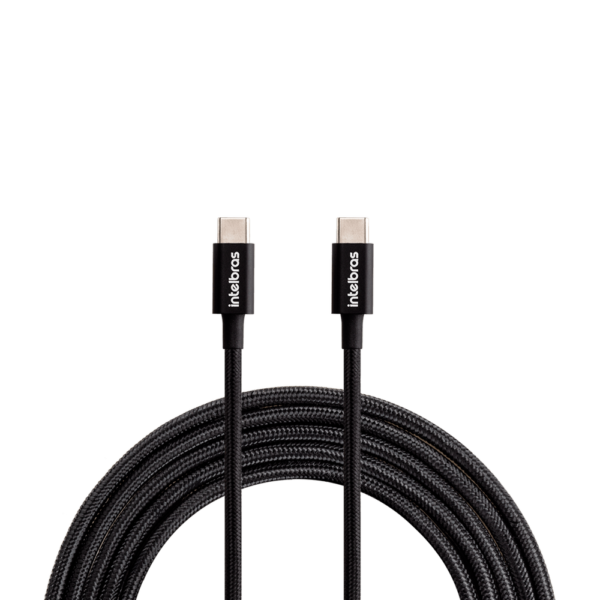 Cabo USB-C - USB-C 1,5m Nylon Preto Intelbras EUCC 15NP