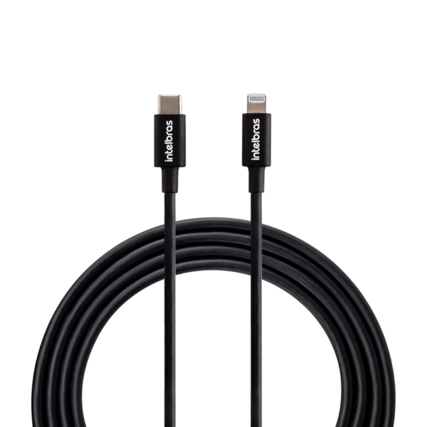 Cabo USB-C - Lightning 1,2m PVC Preto Intelbras EUCL 12PP