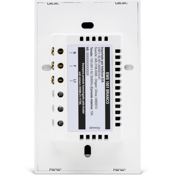 Interruptor Inteligente Touch Wi-Fi 1 Tecla Branco - Intelbras EWS 1001 BR