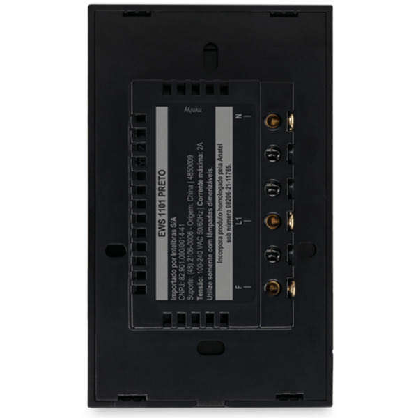 Interruptor Dimmer Smart Wi-Fi Touch Intelbras EWS 1101 Preto