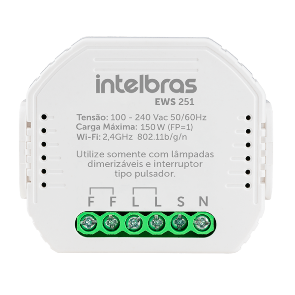 Interruptor Controlador Dimmer Smart Wi-Fi Intelbras EWS 251