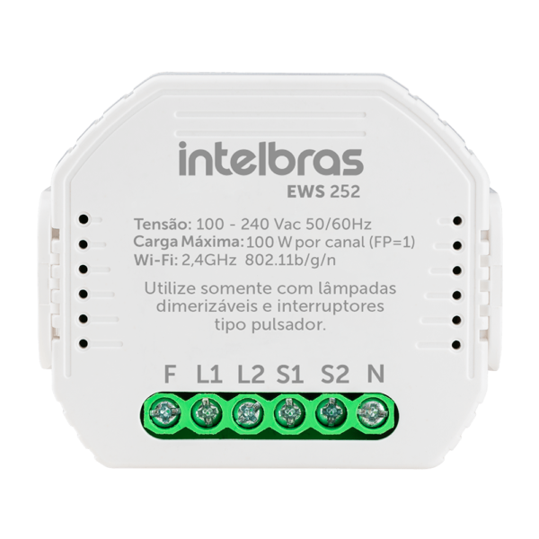 Interruptor Controlador Dimmer Smart Wi-Fi Intelbras EWS 252