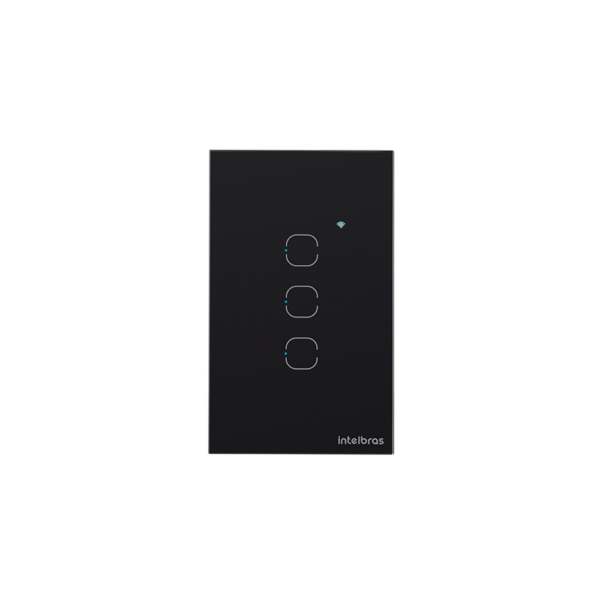 Interruptor Inteligente Touch Wi-Fi 3 Teclas Preto - Intelbras EWS 1003 PT