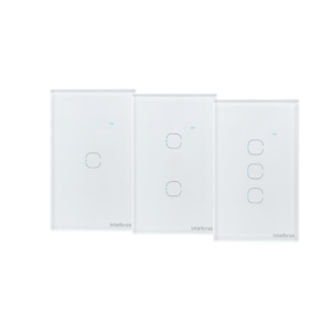 Kit 3 Interruptores Touch Inteligentes de 1, 2 e 3 Teclas Branco