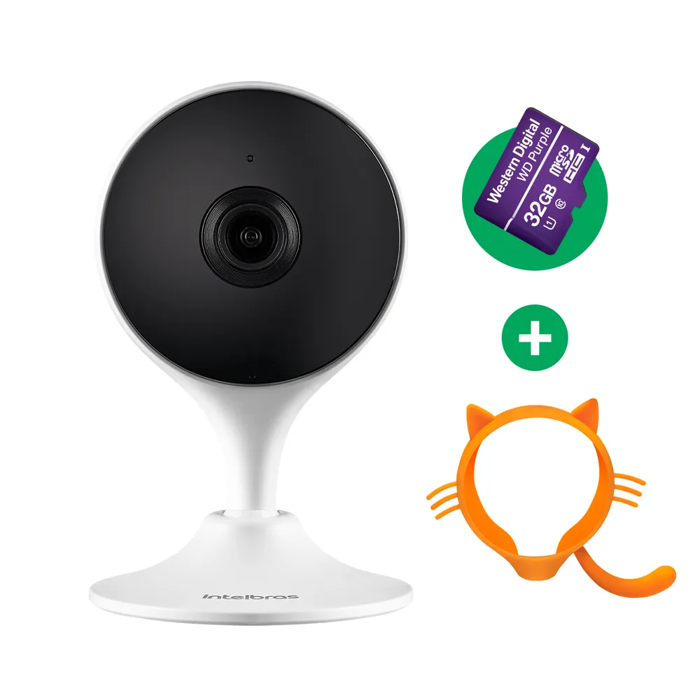 Kit Câmera Interna Inteligente Wi-Fi Full HD Intelbras iM3 c/ MicroSD 32GB + capa Gato Kit Câmera Interna Inteligente Wi-Fi Full HD Intelbras iM3 c/ MicroSD 32GB + capa Gato