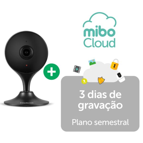 Kit Câmera Wi-Fi Interna iM3 Black + Gravação em Nuvem Mibo Cloud 3 dias Semestral