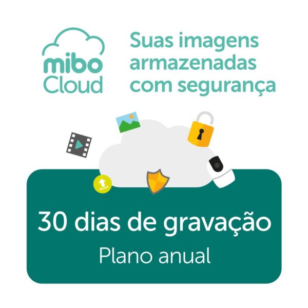 Kit Câmera Wi-Fi Interna iM3 Black + Gravação em Nuvem Mibo Cloud 30 dias Anual