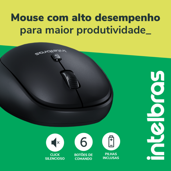Mouse Intelbras MSI200 Sem Fio Preto