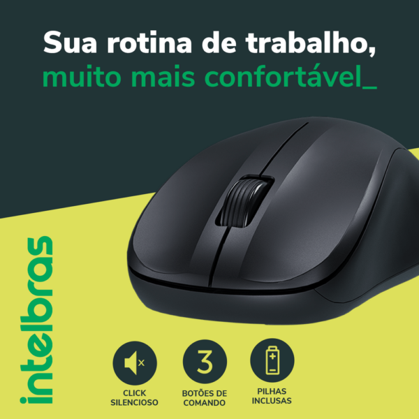 Mouse Intelbras MSI50  Sem Fio Preto