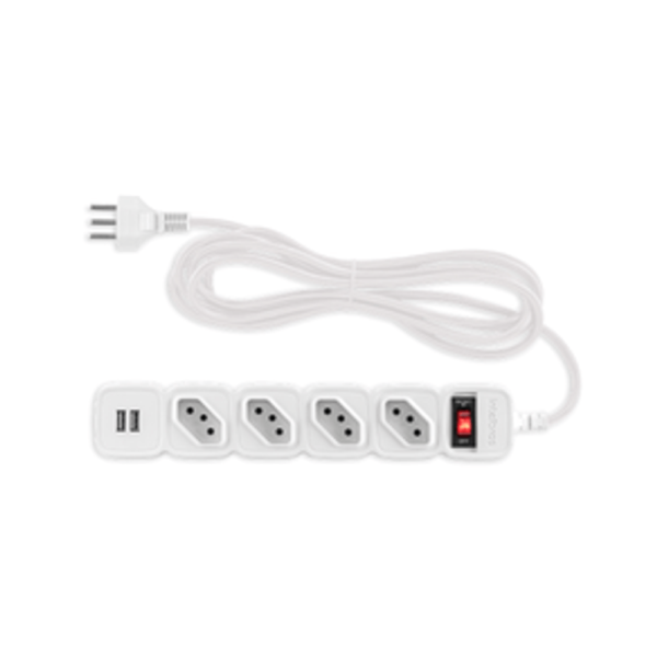 Protetor Eletrônico c/ 4 Tomadas e 2 USB Intelbras EPE 204 USB BR +