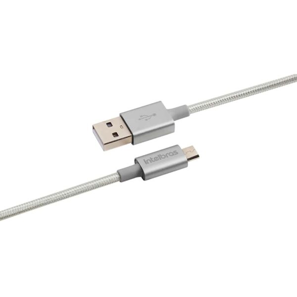 Cabo USB - Micro USB 1,5m nylon branco Intelbras EUAB 15NB