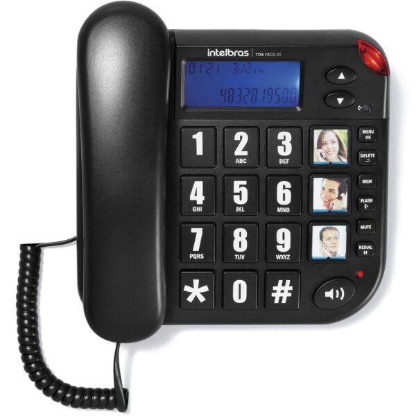 Telefone Com Fio Intelbras TOK FACIL ID Preto