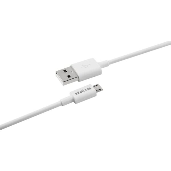 Cabo USB - Micro USB 1,2m PVC branco Intelbras EUAB 12PB
