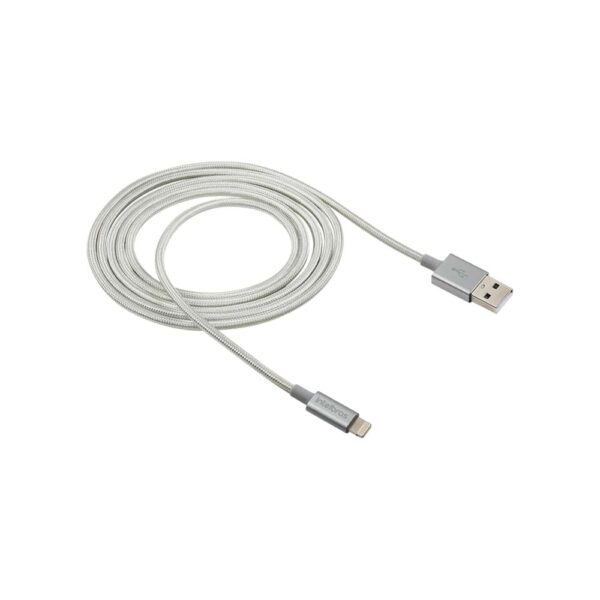 Cabo USB - Lightning 1,5m nylon branco Intelbras EUAL 15NB