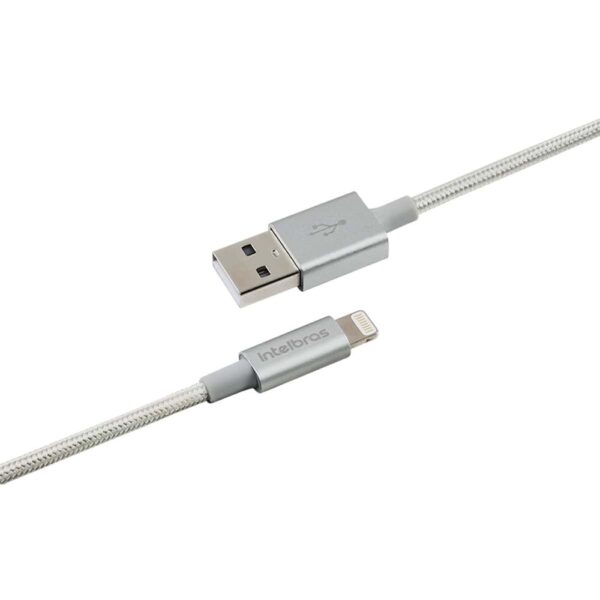 Cabo USB - Lightning 1,5m nylon branco Intelbras EUAL 15NB